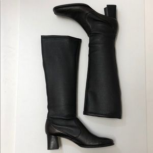 Prevata Black Boots Size 7 ½ B Stretch Calf